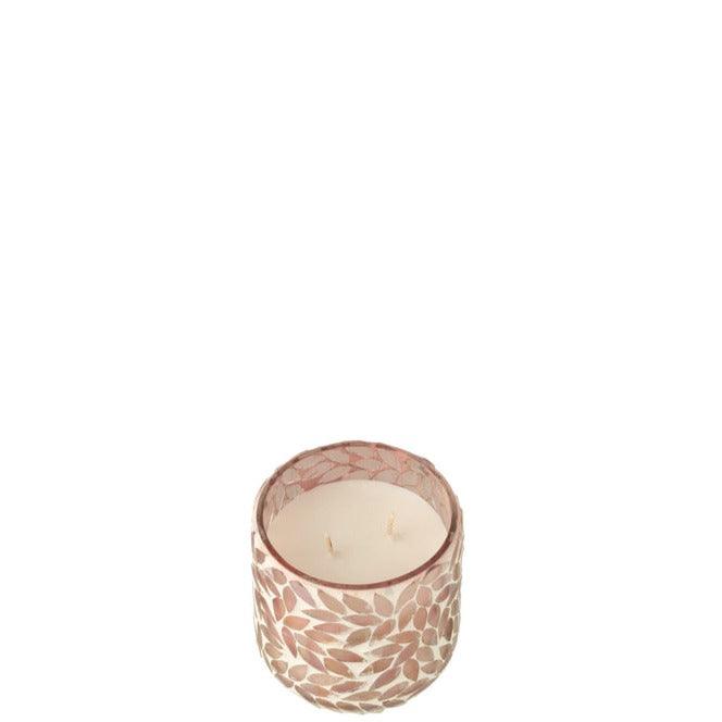 Geurkaars Tender Rose Wax Roze Small - 50u - Geurkaars - J-Line - livinglovely.nl