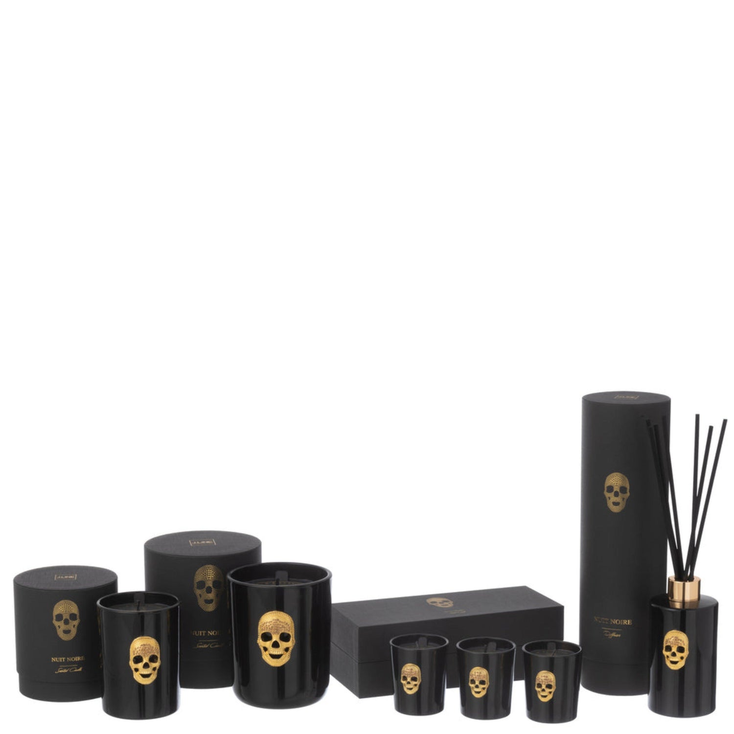 Geurolie Doodskop Nuit Noire 200ml - Geurstokjes - J-Line - livinglovely.nl