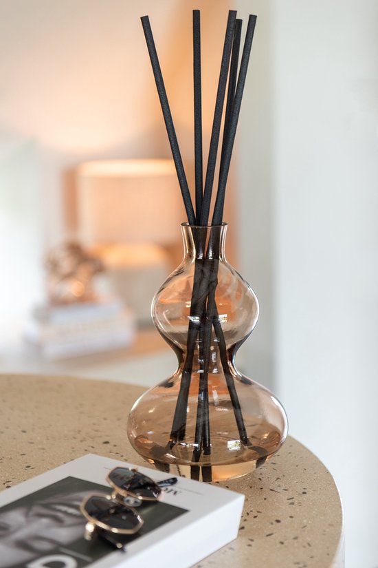 Geurolie Nordic Vetiver Glas Amber Large 1000ml - Geurstokjes - J-Line - livinglovely.nl