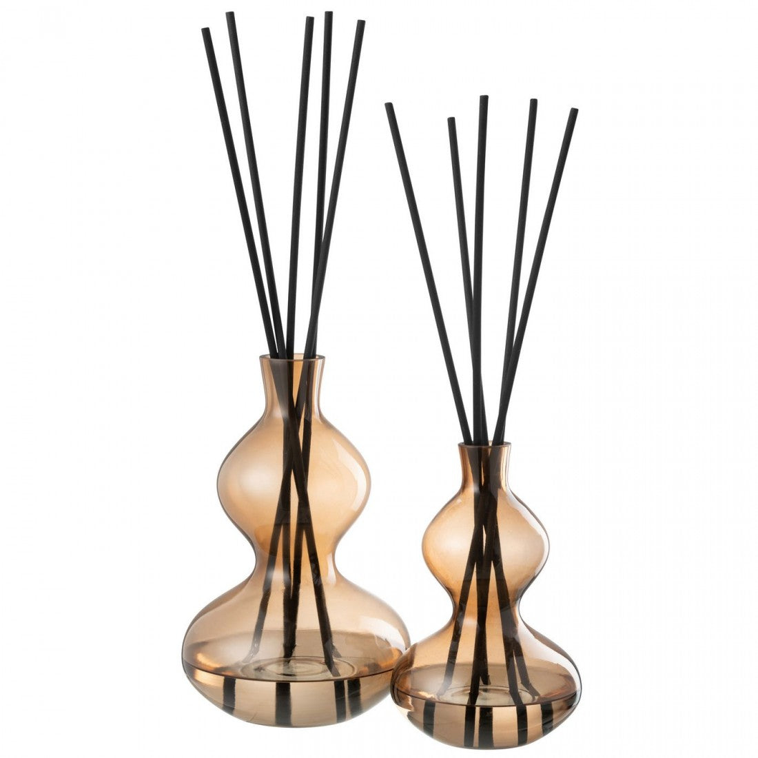 Geurolie Nordic Vetiver Glas Amber Large 1000ml - Geurstokjes - J-Line - livinglovely.nl