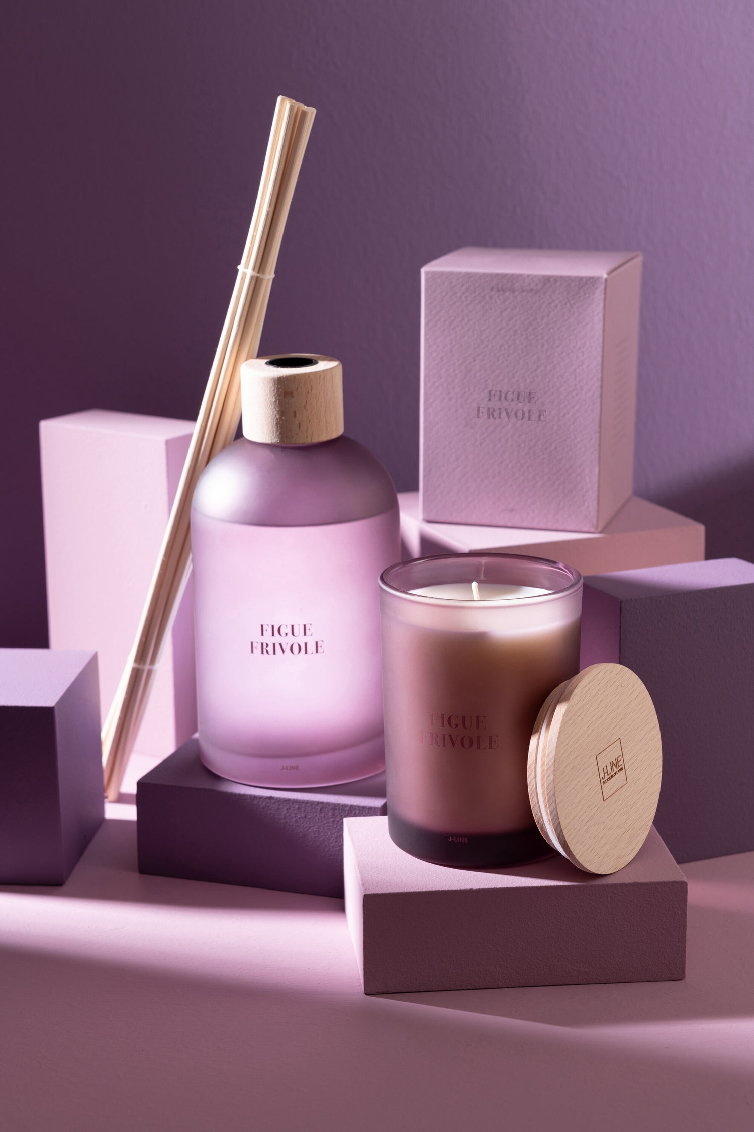 Geurstokjes Accords Essentiels Figue Frivole 550ml - Geurstokjes - J-Line - livinglovely.nl