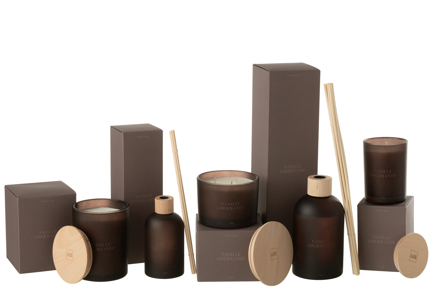 Geurstokjes Accords Essentiels Vanille Gourmande 550ml - Geurstokjes - J-Line - livinglovely.nl