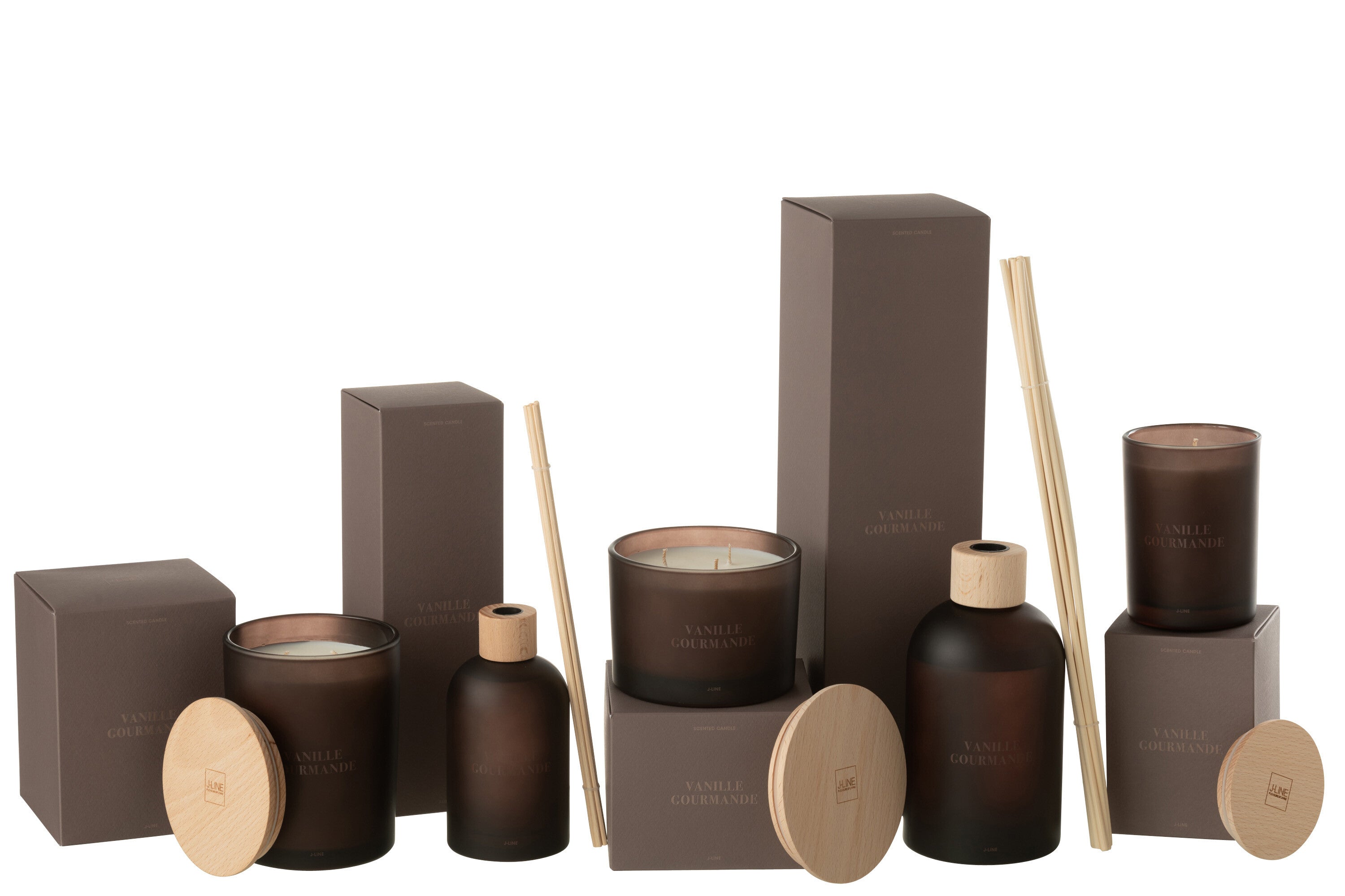 Geurstokjes Accords Essentiels Vanille Gourmande 550ml - Geurstokjes - J-Line - livinglovely.nl