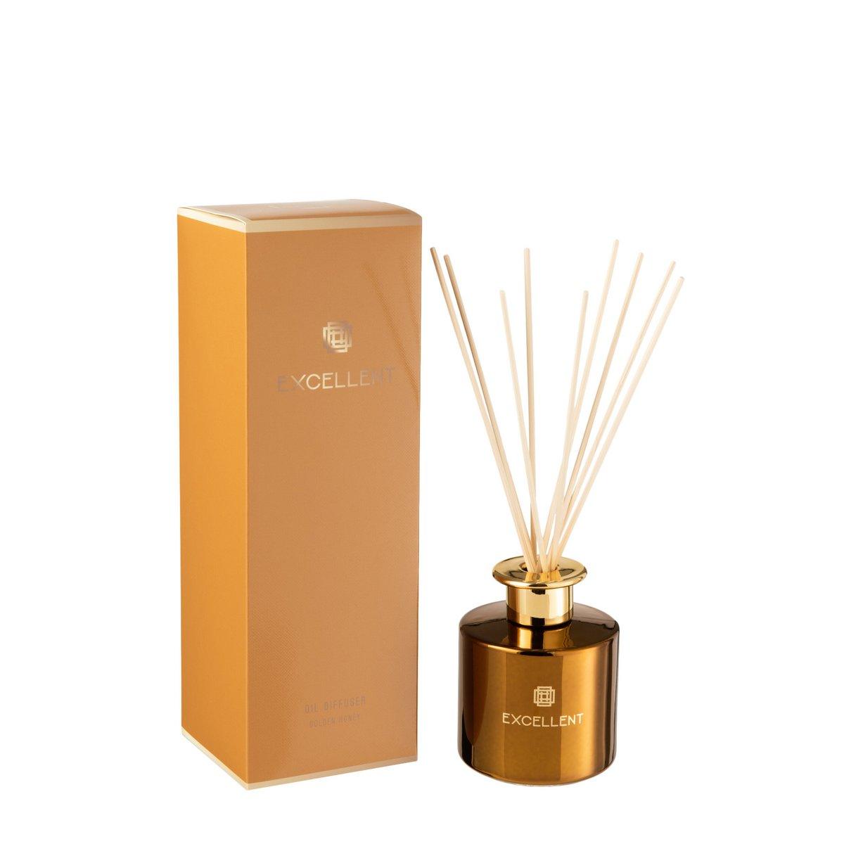 Geurstokjes Excellent Golden Honey Oker 50ML - Geurstokjes - J-Line - livinglovely.nl