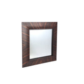 Gezzy Brown Wooden Mirror Curl Frame Square 110x7x110cm PTMD - Spiegel - PTMD - livinglovely.nl
