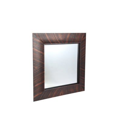 Gezzy Brown Wooden Mirror Curl Frame Square 110x7x110cm PTMD - Spiegel - PTMD - livinglovely.nl
