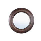 Gezzy Brown Wooden Mirror Thick Frame Round 110.5 x 5.5 x 110.5cm PTMD - Spiegel - PTMD - livinglovely.nl
