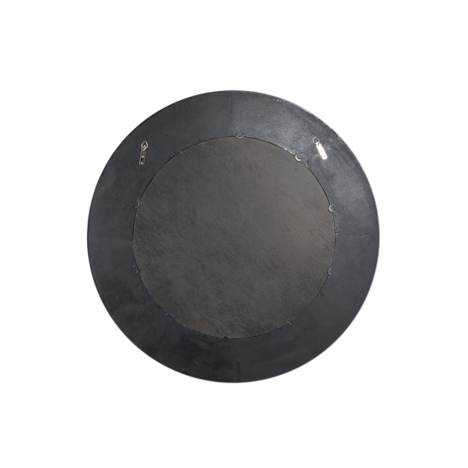 Gezzy Brown Wooden Mirror Thick Frame Round 110.5 x 5.5 x 110.5cm PTMD - Spiegel - PTMD - livinglovely.nl