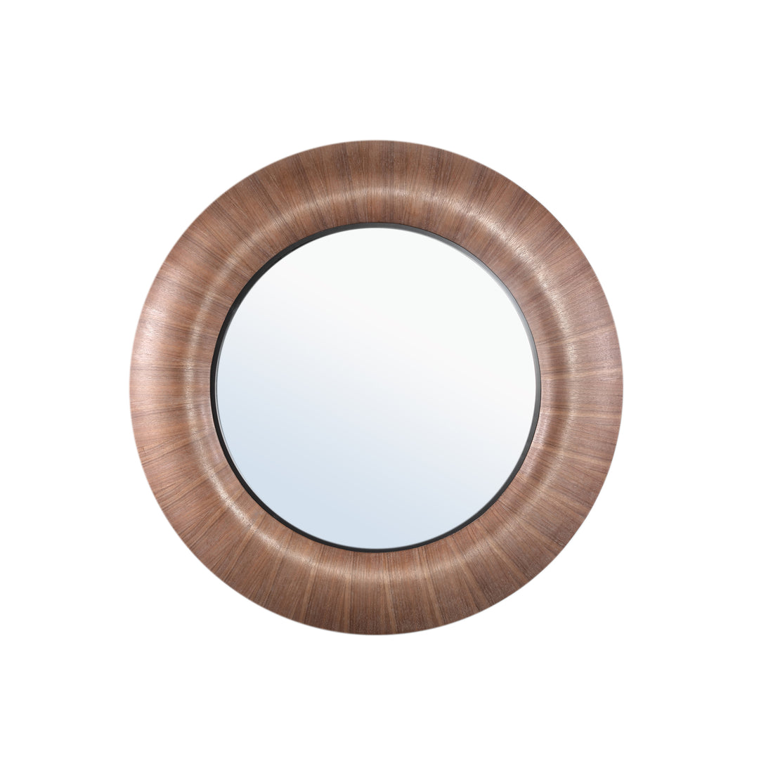 Gezzy Natural Wooden Mirror Thick Frame Round 110.5x5.5x110.5cm PTMD - Spiegel - PTMD - livinglovely.nl