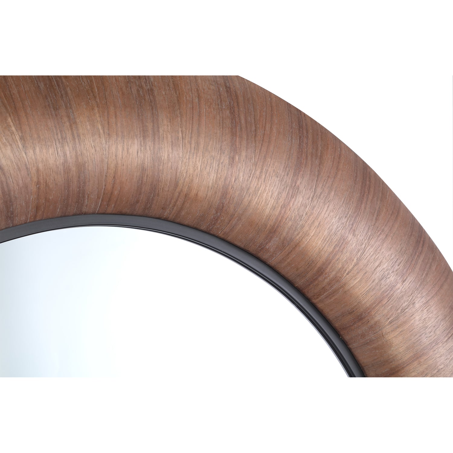 Gezzy Natural Wooden Mirror Thick Frame Round 110.5x5.5x110.5cm PTMD - Spiegel - PTMD - livinglovely.nl