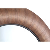 Gezzy Natural Wooden Mirror Thick Frame Round 110.5x5.5x110.5cm PTMD - Spiegel - PTMD - livinglovely.nl