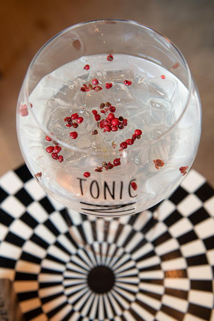 Giftbox 4 Gin glazen Glas Transparant Zwart - Glas - J-Line - livinglovely.nl