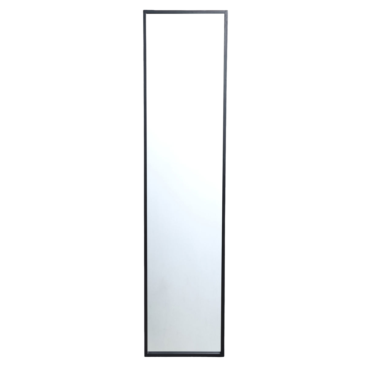 Gracy Spiegel Zwart IJzer Rechthoek Helder Large van PTMD, hoge passpiegel met helder glas en zwart frame