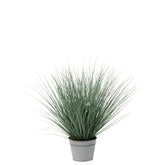 Grassen In Pot Metaal Plastiek Blauw/Groen Medium - Kunstplant - J-Line - livinglovely.nl