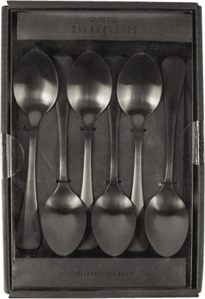 Gusta koffielepeltjes Zwart set van 6 - Lepel - Gusta - livinglovely.nl