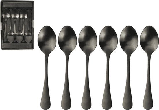 Gusta koffielepeltjes Zwart set van 6 - Lepel - Gusta - livinglovely.nl