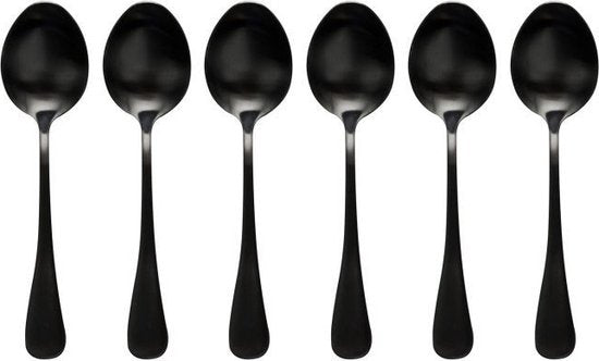 Gusta koffielepeltjes Zwart set van 6 - Lepel - Gusta - livinglovely.nl