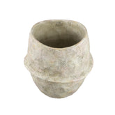 Haania Beige Cement Round Pot With Middle Line XL PTMD - Pot - PTMD - livinglovely.nl