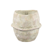 Haania Beige Cement Round Pot With Middle Line XL PTMD - Pot - PTMD - livinglovely.nl