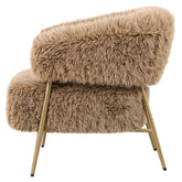 Hair Brown Fauteuil Metaal Base PTMD - Fauteuil - PTMD - livinglovely.nl