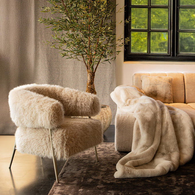 Hair Cream Fauteuil Champagne Metaal Base PTMD - Fauteuil - PTMD - livinglovely.nl