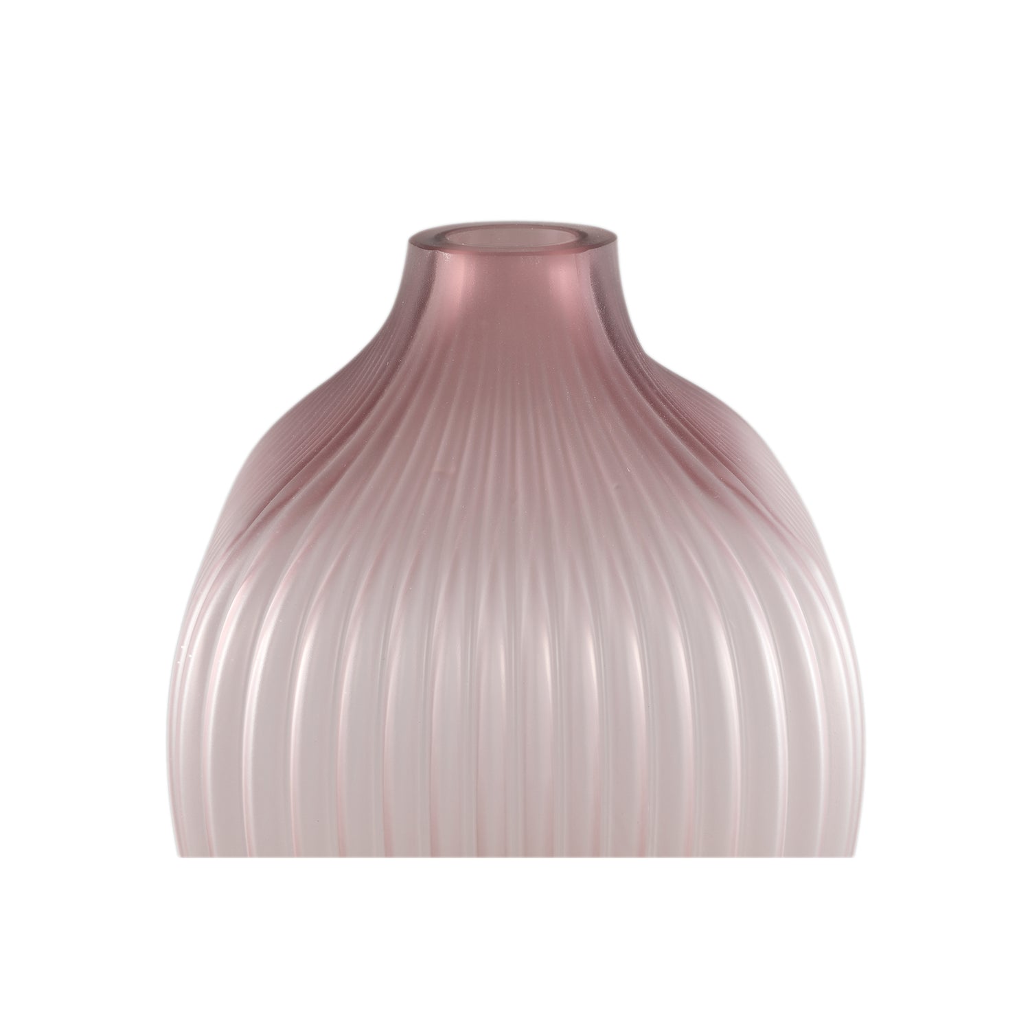 Halde Light Purple Solid Glass Vase Ribbed High Dia19H37cm PTMD - Vaas - PTMD - livinglovely.nl