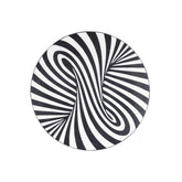 Hallie Black And White Wood Round Wall Panel Swirl 60x60cm PTMD - Wandpaneel - PTMD - livinglovely.nl