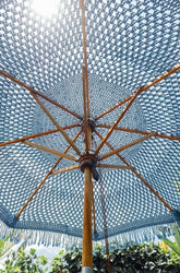 Handgeknoopte Parasol - Blauw Fringes - 250cm - Handgeknoopte parasol - Todo Bien - livinglovely.nl