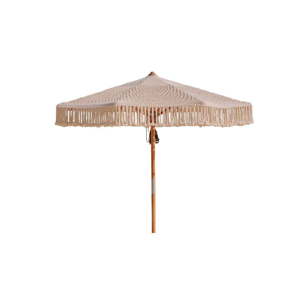 Handgeknoopte Parasol - Créme Fringe - 300cm - Handgeknoopte parasol - Todo Bien - livinglovely.nl