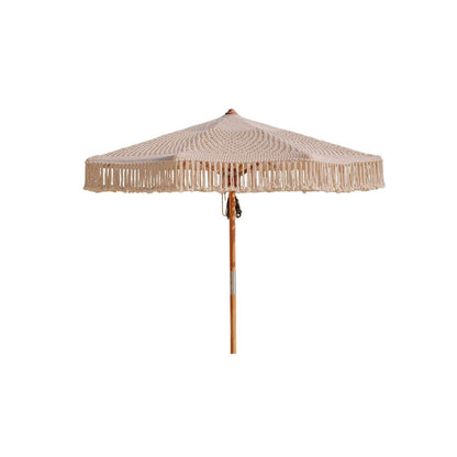 Handgeknoopte Parasol - Créme Fringe - 300cm - Handgeknoopte parasol - Todo Bien - livinglovely.nl