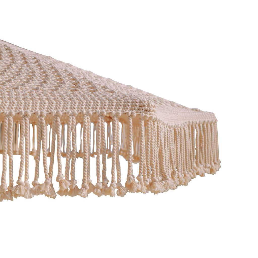 Handgeknoopte Parasol - Créme Fringe - 300cm - Handgeknoopte parasol - Todo Bien - livinglovely.nl