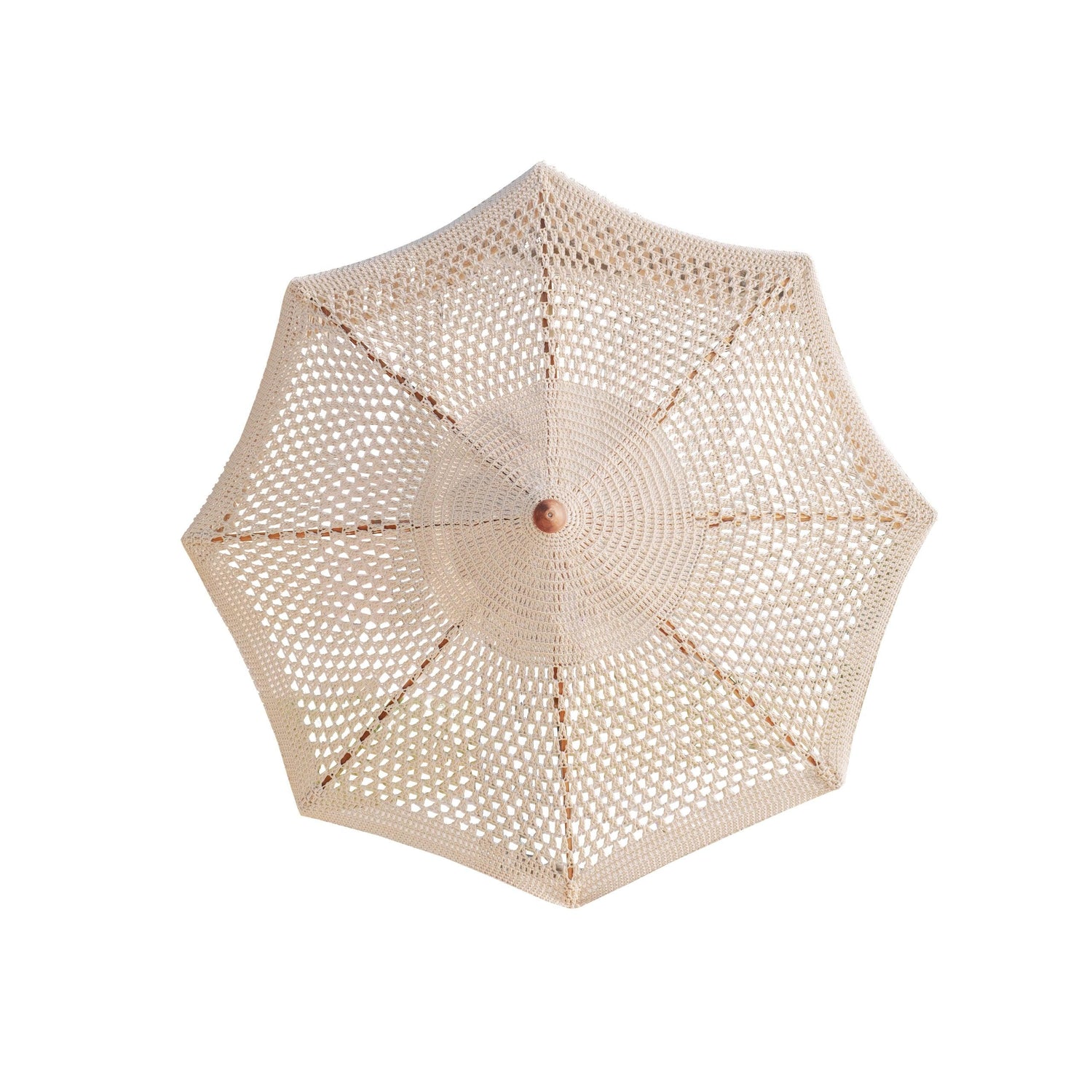 Handgeknoopte Parasol - Fringe Crème 250cm - Handgeknoopte parasol - Todo Bien - livinglovely.nl