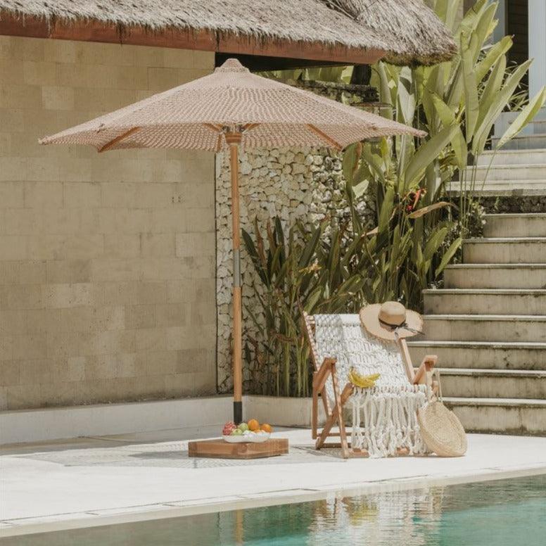 Handgeknoopte Parasol - Pacific Sand Rond - 250cm - Handgeknoopte parasol - Todo Bien - livinglovely.nl