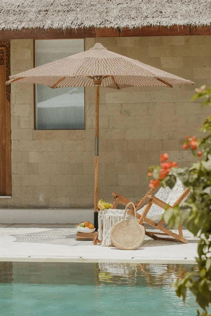 Handgeknoopte Parasol - Pacific Sand Rond - 250cm - Handgeknoopte parasol - Todo Bien - livinglovely.nl