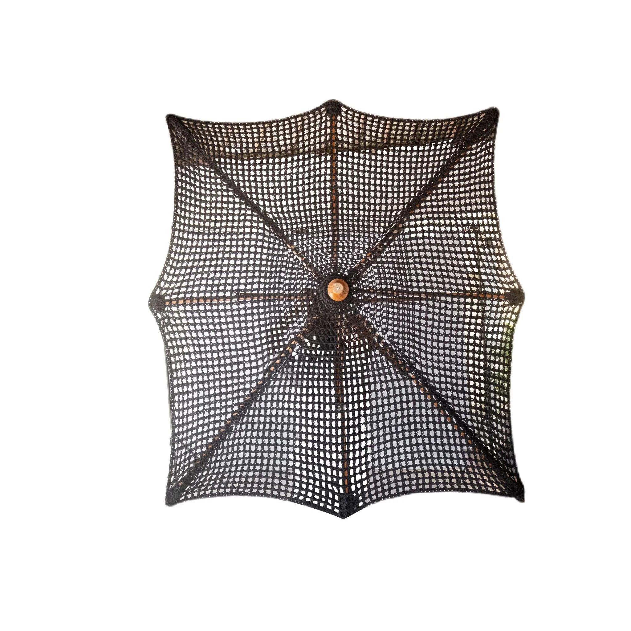 Handgeknoopte Parasol - Pacific Zwart Vierkant - 250cm - Handgeknoopte parasol - Todo Bien - livinglovely.nl