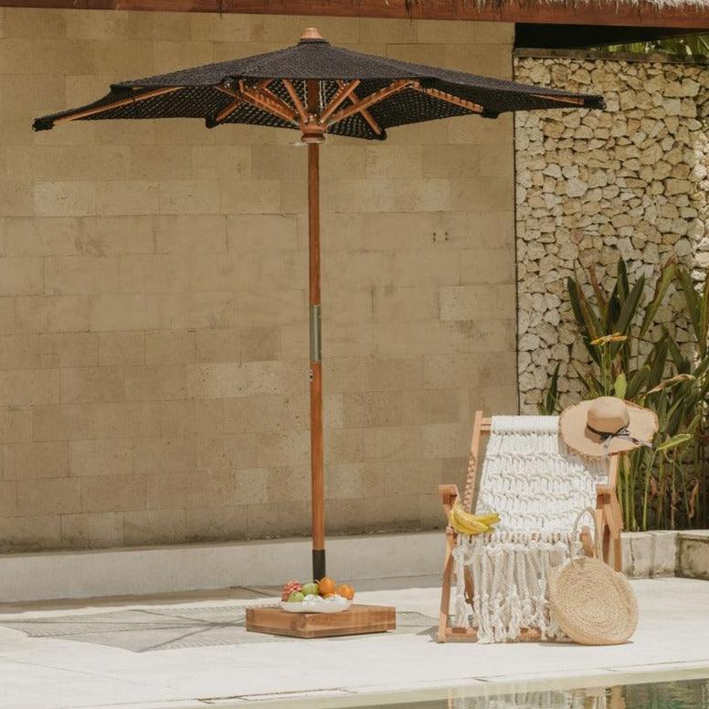 Handgeknoopte Parasol - Pacific Zwart Vierkant - 250cm - Handgeknoopte parasol - Todo Bien - livinglovely.nl