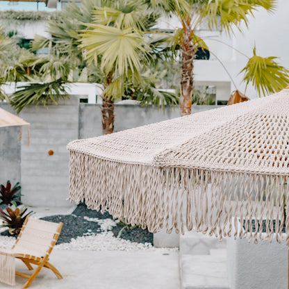 Handgeknoopte Parasol - Poros - 250cm - Handgeknoopte parasol - Todo Bien - livinglovely.nl