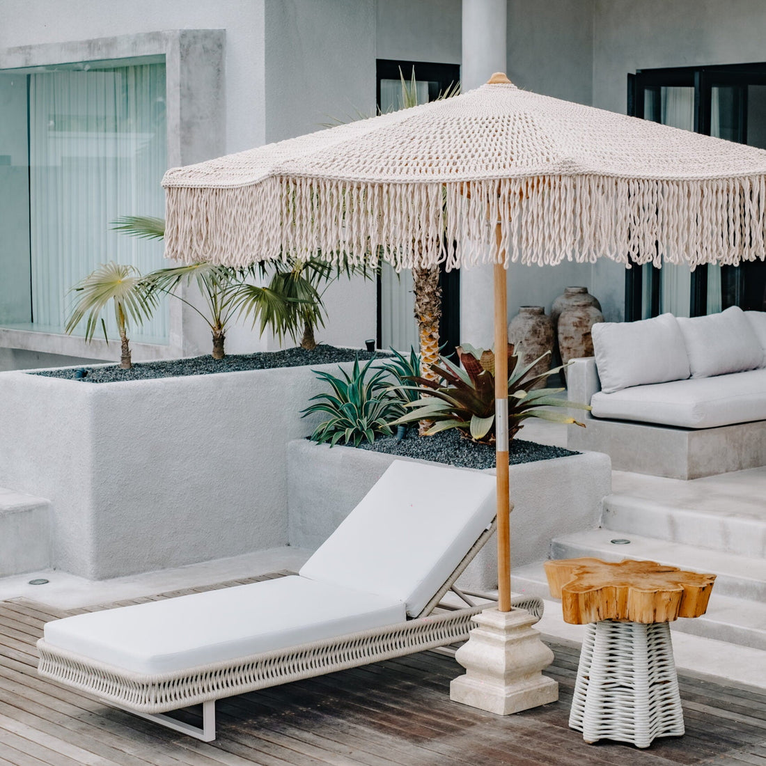 Handgeknoopte Parasol - Poros - 250cm - Handgeknoopte parasol - Todo Bien - livinglovely.nl