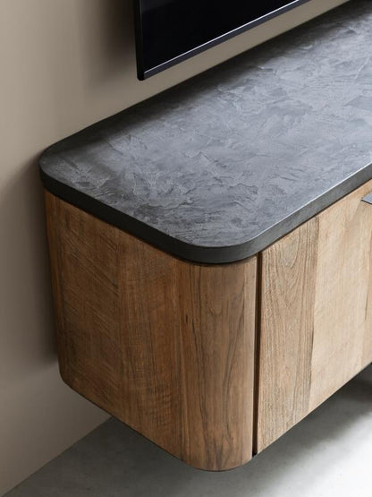 Hanging TV stand Soho small, 2 doors, 2 drawers - - DTP Home - livinglovely.nl