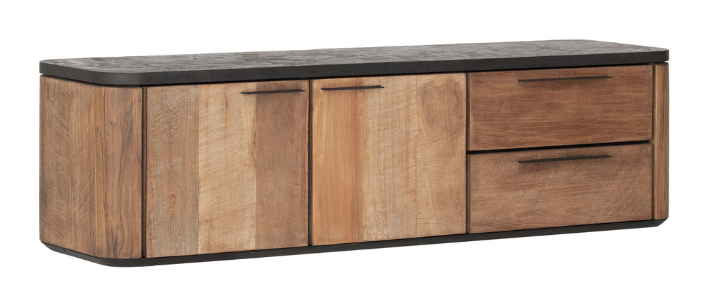 Hanging TV stand Soho small, 2 doors, 2 drawers - - DTP Home - livinglovely.nl