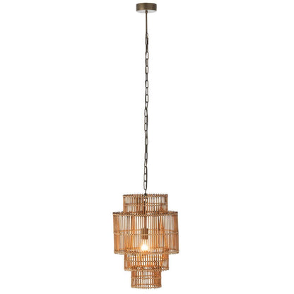 Hanglamp 4 Lagen Bamboe Naturel - Hanglamp - J-Line - livinglovely.nl