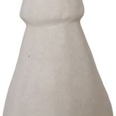 Hanglamp Chalk Pugal van Raw Materials, sfeerbeeld van de naturel hanglamp met warme lichtgloed