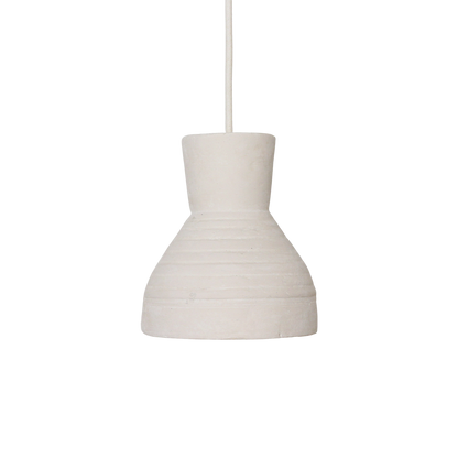 Hanglamp Chalk Sukkur van Raw Materials, ronde hanglamp in naturel met matte kalkachtige structuur