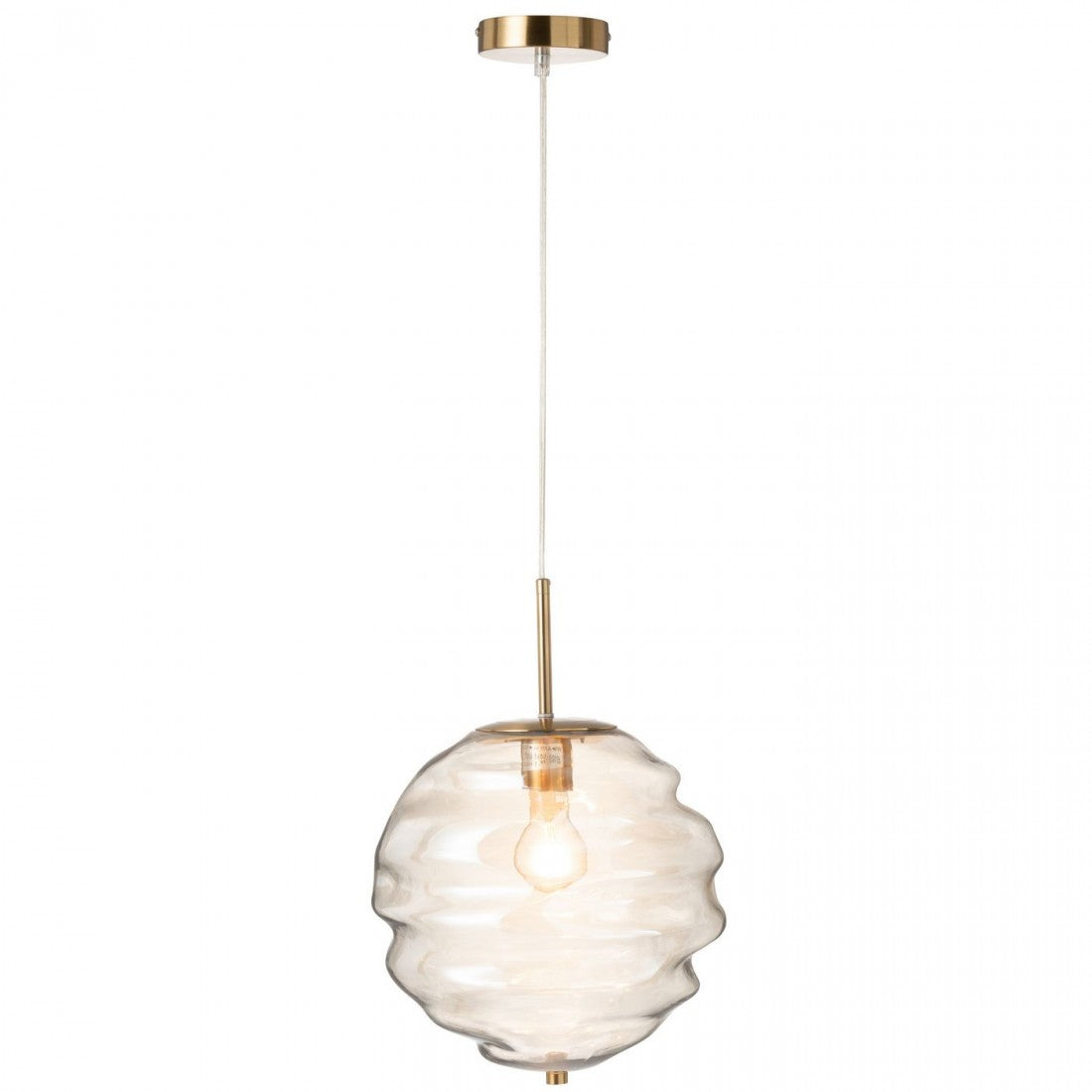 Hanglamp Glas Licht Cognac - Hanglamp - J-Line - livinglovely.nl