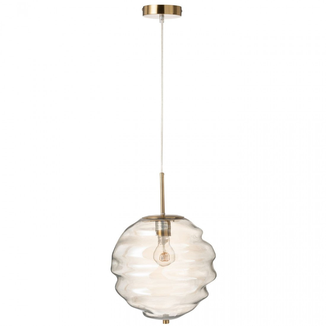 Hanglamp Glas Licht Cognac - Hanglamp - J-Line - livinglovely.nl