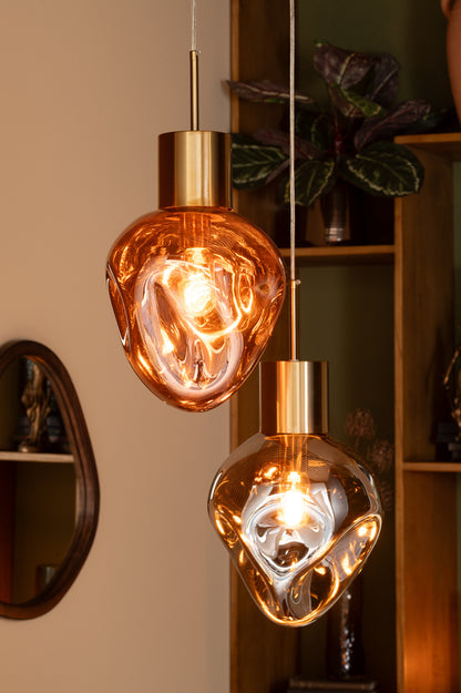 Hanglamp Goud Metaal/Glas Koper - Hanglamp - J-Line - livinglovely.nl