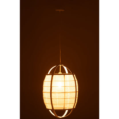 Hanglamp Ion Linnen/Bamboe Wit Small J-Line