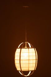 Hanglamp Ion Linnen/Bamboe Wit Small J-Line - Hanglamp - J-Line - livinglovely.nl
