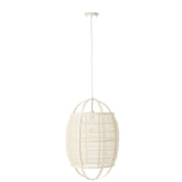 Hanglamp Ion Linnen/Bamboe Wit Small J-Line - Hanglamp - J-Line - livinglovely.nl