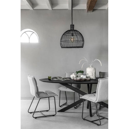 Hanglamp Las Salinas Large van MUST Living, bovenaanzicht van de gevlochten zwarte kap